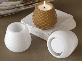 Molde silicona maceta o portavelas escamas